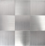 azulejo de mosaico autoadhesivo ALU plata metal azulejo backsplash cocina splashback MOS200-22M100