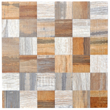 mosaico autoadhesivo ALU gris beige metal aspecto madera MOS200-2422