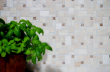 Muestra de mano mosaico azulejo azulejo backsplash autoadhesivo travertino piedra natural beige combinación travertino beige MOS200-4CM14_m