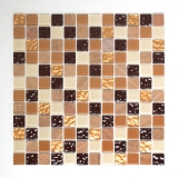 mosaico de vidrio autoadhesivo azulejo de mosaico de piedra natural de color beige marrón azulejo backsplash MOS200-4M372