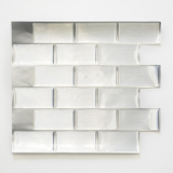 Lámina autoadhesiva de vinilo mosaico Metro plata azulejo backsplash cocina splashback decoración