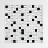 autoadhesivo mosaico azulejo óptica vinilo película adhesiva blanco plata negro azulejo backsplash cocina