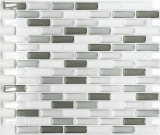 autoadhesivo mosaico stick look vinilo película blanco gris antracita azulejo backsplash cocina