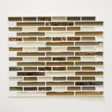 mosaico autoadhesivo stick look vinilo película adhesiva beige marrón emperador azulejo backsplash cocina