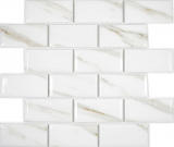 Metro Subway Azulejos de cerámica Metro Calacatta Facette Backsplash Cocina Baño Ducha MOS26M-0204