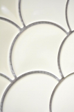 Muestra de mano cerámica mosaico ventilador marfil brillante pared azulejo backsplash cocina ducha baño MOS13-FS09_m