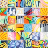 Azulejo de mosaico de cerámica Estilo retro colorido azulejos de mosaico POP UP ART Diseño Revestimiento de pared Backsplash