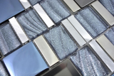 Muestra de mano aluminio mosaico vidrio mosaico ALU plata pared azulejo espejo cocina ducha baño MOS88-0017_m