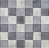 Transparente cristal mosaico de vidrio gris pared azulejo backsplash cocina ducha baño MOS88-0022_f | 10 esteras de mosaico