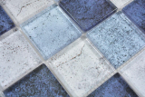 Muestra de mano transparente cristal mosaico azul pared azulejo backsplash cocina ducha baño MOS88-0044_m