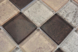 Muestra de mano cristal transparente mosaico de vidrio beige pared azulejo backsplash cocina ducha baño MOS88-1212_m