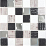 Transparente cristal mosaico de vidrio plata pared azulejo backsplash cocina ducha baño_f | 10 esteras de mosaico