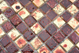 Muestra de mano mosaico piedra resina oro rojo pared azulejo backsplash cocina baño MOS88-0709_m