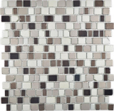 Mosaico de vidrio mosaico estera mosaico frontera gris beige barro café pared azulejo backsplash cocina cuarto de baño