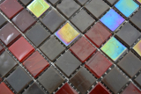Muestra de mano vidrio mosaico de vidrio marrón rojo pared azulejo espejo cocina baño MOS58-0913_m