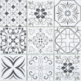 Cristal transparente mosaico de vidrio retro negro y blanco pared azulejo backsplash cocina cuarto de baño MOS160-0301_f | 10 esteras de mosaico