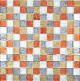 Azulejos de mosaico de vidrio mosaico de oro plata negro naranja rojo estructura pared azulejo backsplash cocina cuarto de baño MOS88-71739