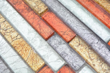 Muestra de mano mosaico de cristal transparente mosaico de vidrio compuesto oro plata negro rojo estructura MOS87-71739_m