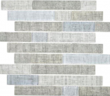 Mosaico translúcido ladrillo compuesto ECO mosaico de vidrio textil gris pared azulejo backsplash cocina cuarto de baño MOS24-2097_f | 10 esteras de mosaico