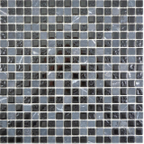 Piedra natural de vidrio mosaico mosaico azulejos de mármol rústico negro antracita grafito pared azulejo backsplash azulejo de la cocina cuarto de baño - MOS58-0203