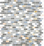 Barras de mosaico compuesto de piedra natural de vidrio de mosaico de concha de ladrillo gris antracita tracotta mosaico de azulejos pared azulejos backsplash cocina cuarto de baño - MOS86-0002