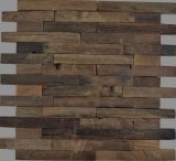 Mosaico de madera de tablones de barco de madera compuesta FSC pared paneles cocina splashback MOS160-21