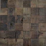 Mosaico de madera de tablones de barco Revestimiento de pared de madera FSC salpicadero de cocina MOS160-23