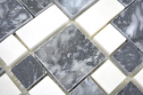 Muestra de mano de mármol mosaico piedra blanco negro mosaico azulejo pared azulejo backsplash cocina baño MOS88-0302_m