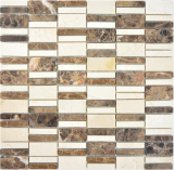 Mosaico de mármol piedra emperador oscuro cremarfil mosaico azulejo pared backsplash cocina cuarto de baño MOS88-1201_f