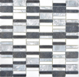 Mármol mosaico de piedra negro gris blanco mosaico azulejo pared backsplash cocina cuarto de baño MOS88-0123_f
