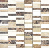 Mosaico de mármol piedra emperador oscuro cremarfil mosaico azulejo pared backsplash cocina cuarto de baño MOS88-1213_f