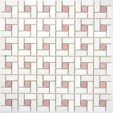 Mosaico de mármol piedra rueda cremarfil rosa Mosaico de mármol piedra pantera gris pulido MOS88-B27_f