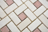 Muestras de mano mosaico de mármol piedra rueda cremarfil rosa rosa mosaico de mármol piedra rueda pantera gris pulido MOS88-B27_m