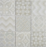 Patchwork mosaico de azulejos de pared ornamento decoración vintage mosaico de cerámica gris antracita mosaico de azulejos de pared - MOS22B-B01