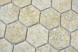 Muestra de mano cerámica mosaico hexágono granito beige mosaico azulejo pared azulejo backsplash cocina baño MOS11H-1100_m