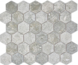 Hexagonal hexágono mosaico azulejo de cerámica de granito gris mezcla mosaico azulejo pared backsplash cocina baño cocina pared WC - MOS11H-0023