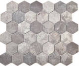 Hexagonal hexágono mosaico azulejo de cerámica de cemento mirada gris oscuro mosaico azulejo pared azulejo backsplash cocina cuarto de baño aseo - MOS11H-0026