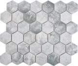 Hexagonal hexágono mosaico azulejo de cerámica de cemento mirada gris claro mosaico azulejo pared azulejo backsplash cocina cuarto de baño aseo - MOS11H-0222