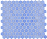 Mosaico de cerámica hexágono azul brillante mosaico azulejos pared azulejos backsplash cocina cuarto de baño MOS11H-0506_f