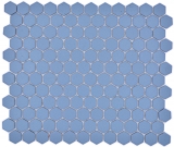 Mosaico de cerámica hexágono azul-verde R10B plato de ducha baldosas azulejos de mosaico cocina baño piso MOS11H-0405-R10_f