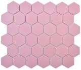 Hexagonal hexágono mosaico azulejo de cerámica de color rosa antiguo R10B plato de ducha azulejo del piso azulejo de mosaico antideslizante WC pared del baño - MOS11H-1112-R10