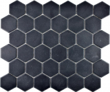 Hexagonal hexágono mosaico azulejo de cerámica negro R10B plato de ducha azulejo del piso azulejo de mosaico antideslizante baño cocina - MOS11H-0303-R10