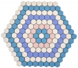 Mosaico de vidrio hexágono DEKOR azul rosa blanco mate azulejo espejo pared cocina cuarto de baño