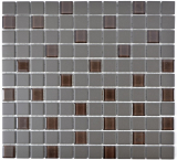 Mosaico de azulejos de baño de cerámica gris oscuro marrón sin esmaltar mosaico de vidrio MOS18-1313-R10_f