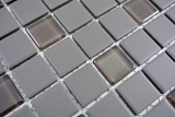 Muestra de mano mosaico azulejo baño cerámica gris oscuro marrón sin esmaltar mosaico de vidrio MOS18-1313-R10_m
