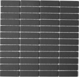 Rod mosaico de cerámica negro antracita sin esmaltar antideslizante plato de ducha azulejo del baño azulejo de la pared - MOS24B-0310-R10