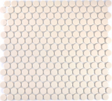 Botón de mosaico LOOP redondo mosaico beige claro mate antideslizante pared cocina ducha baño - MOS10-1202-R10