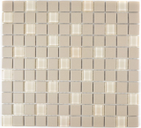 Plato de ducha mosaico cerámico beige claro sin esmaltar mosaico de vidrio MOS18-1212-R10_f