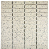 Mosaico de cerámica crema blanco palos moteado sin esmaltar MOS24-0103-R10_f