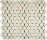 Mosaico de azulejos de cerámica hexágono blanco beige claro sin esmaltar MOS11A-1202-R10_f